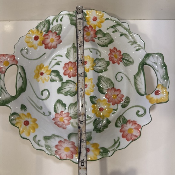 Temptations by Tara Floral Baking Serving Bowl Casserole Dish 10in - Picture 3 of 4